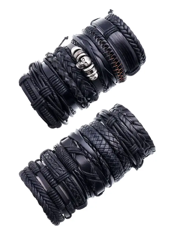 Komplet skórzanych opasek na rękę