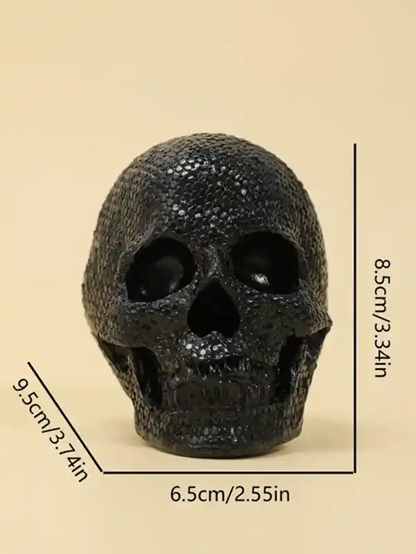 Czaszka ozdobna czarna o strukturze skóry węża