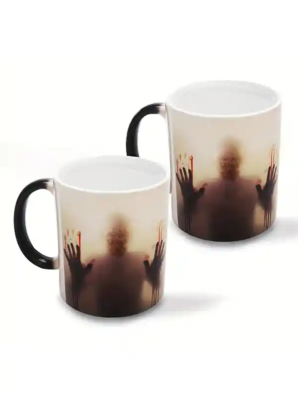 Magiczny kubek z przerażającym akcentem zombie