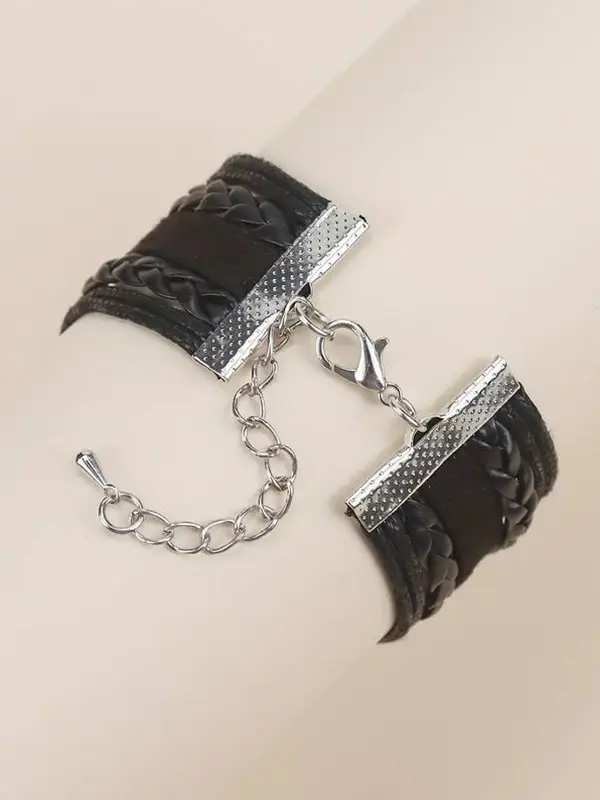 bransoletka opaska z wisiorkami nieskończoność love rock symbol palców V