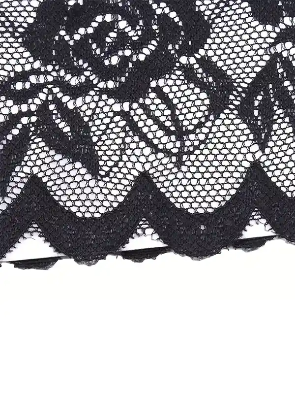 czarne rękawiczki koronkowe bez palców ozdobne gotyckie